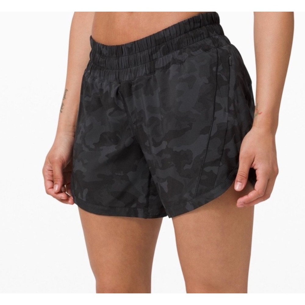 Lululemon Track That Shorts Camo Black Gray Running Yoga 8